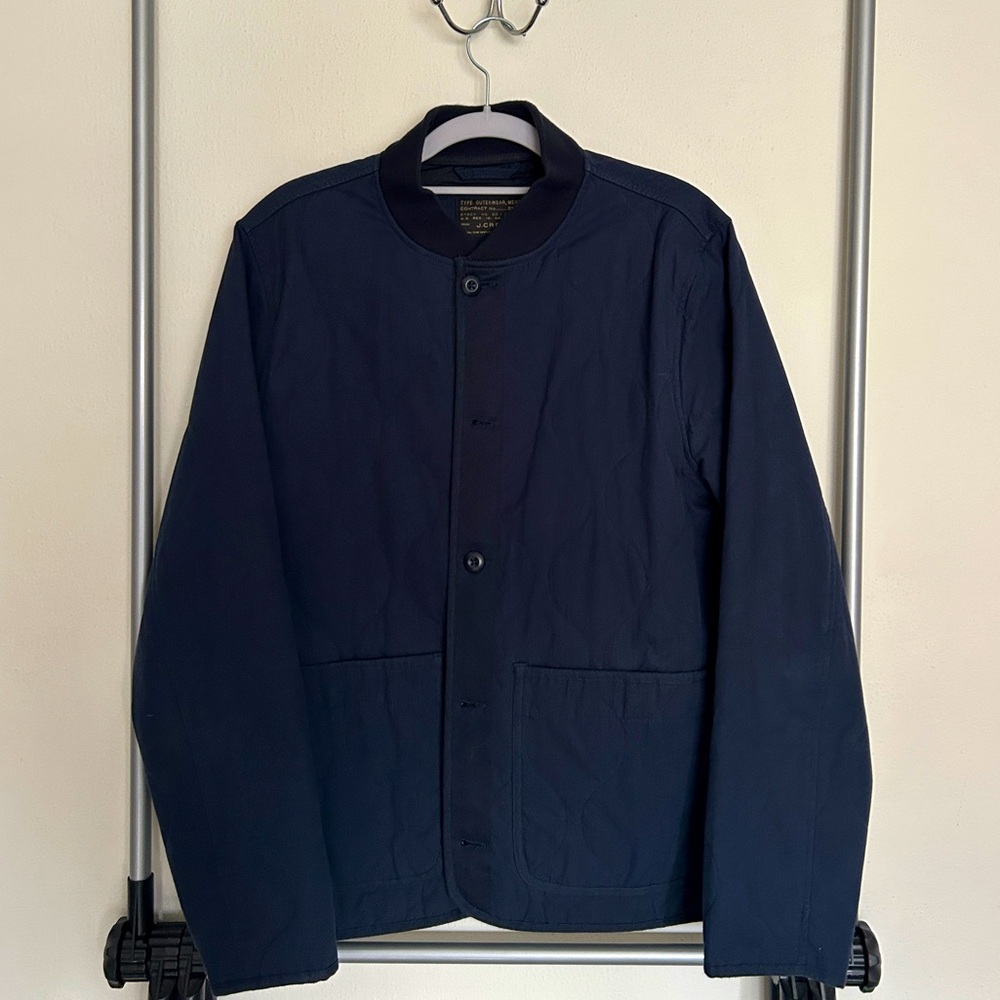 J. Crew Quilted Navy Field/Military Light Weight Jacket